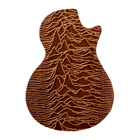 Joy Division Unknown Pleasures Pattern Guitar Shape Wood Guitar Pick Holder Case And Picks Set from ArtsNow.com Front