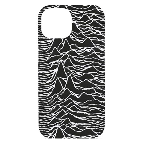 Joy Division Unknown Pleasures Pattern iPhone 15 Black UV Print PC Hardshell Case from ArtsNow.com Front