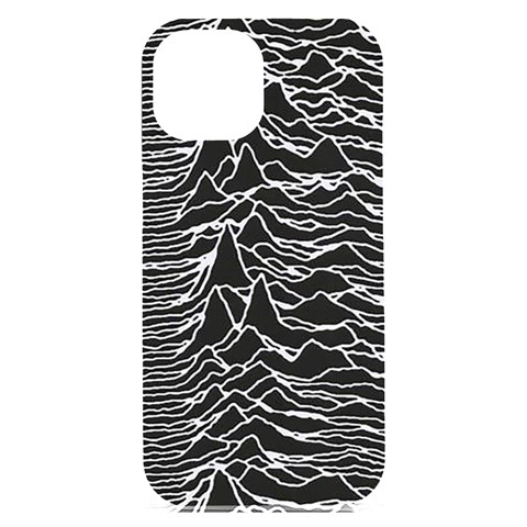 Joy Division Unknown Pleasures Pattern iPhone 15 Plus Black UV Print PC Hardshell Case from ArtsNow.com Front