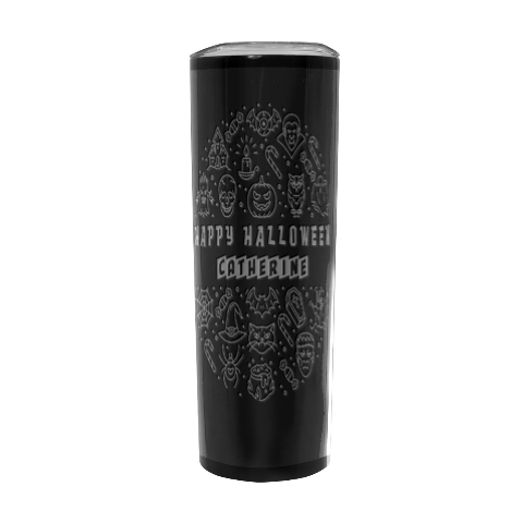 Personalized Halloween Illustration Name Any Text Stainless Steel Travel Tumbler 20oz Stainless Steel Travel Tumbler (Black) from ArtsNow.com Front