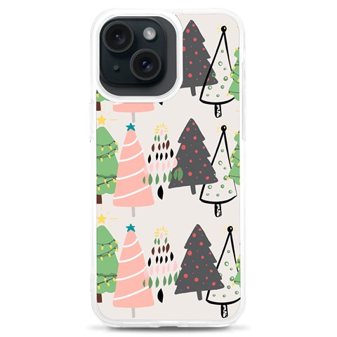 Christmas Trees Icons iPhone 15 Plus TPU UV Print Case from ArtsNow.com Front