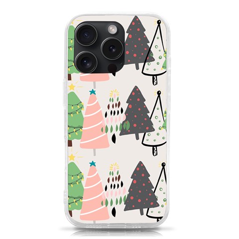 Christmas Trees Icons iPhone 15 Pro TPU UV Print Case from ArtsNow.com Front