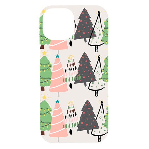 Christmas Trees Icons iPhone 15 Black UV Print PC Hardshell Case from ArtsNow.com Front