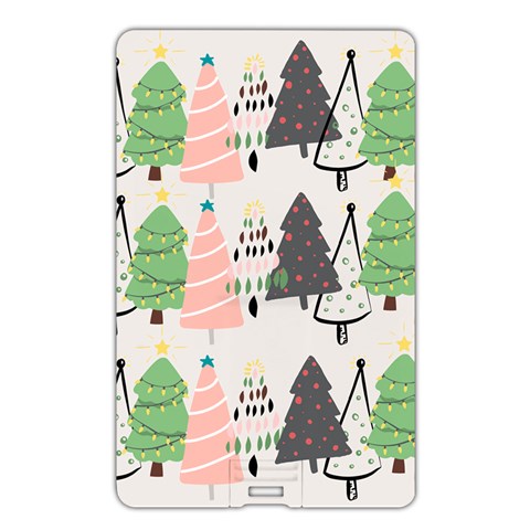 Christmas Trees Icons Name Card Style USB Flash Drive from ArtsNow.com Back