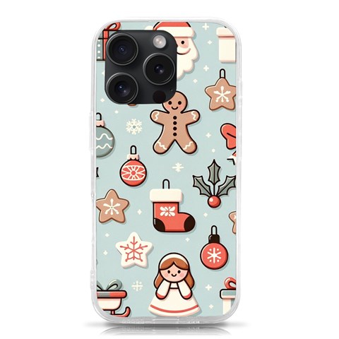 Christmas Cartoon Pattern iPhone 15 Pro TPU UV Print Case from ArtsNow.com Front