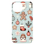 Christmas Cartoon Pattern iPhone 15 Black UV Print PC Hardshell Case