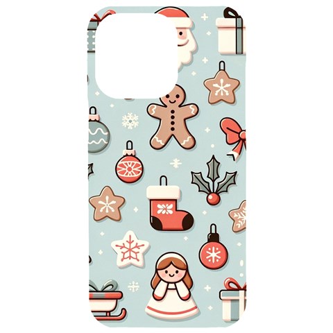 Christmas Cartoon Pattern iPhone 15 Pro Max Black UV Print PC Hardshell Case from ArtsNow.com Front