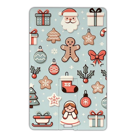 Christmas Cartoon Pattern Name Card Style USB Flash Drive from ArtsNow.com Front