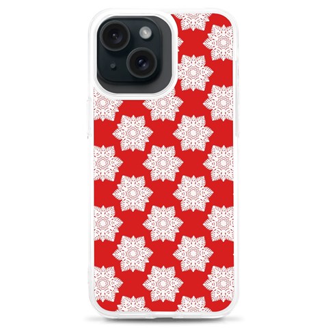 Christmas Snowflakes Background Pattern iPhone 15 Plus TPU UV Print Case from ArtsNow.com Front