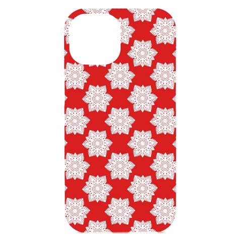 Christmas Snowflakes Background Pattern iPhone 15 Black UV Print PC Hardshell Case from ArtsNow.com Front