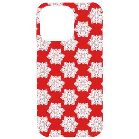 Christmas Snowflakes Background Pattern iPhone 15 Pro Max Black UV Print PC Hardshell Case from ArtsNow.com Front