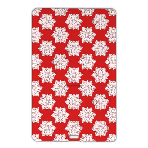 Christmas Snowflakes Background Pattern Name Card Style USB Flash Drive from ArtsNow.com Front