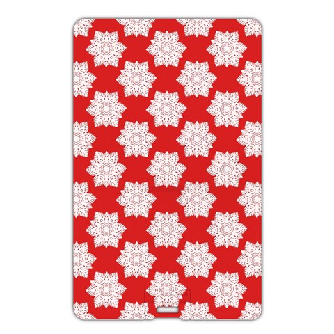 Christmas Snowflakes Background Pattern Name Card Style USB Flash Drive from ArtsNow.com Back