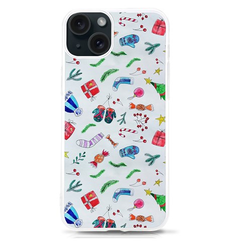 New Year Christmas Winter Pattern iPhone 15 TPU UV Print Case from ArtsNow.com Front