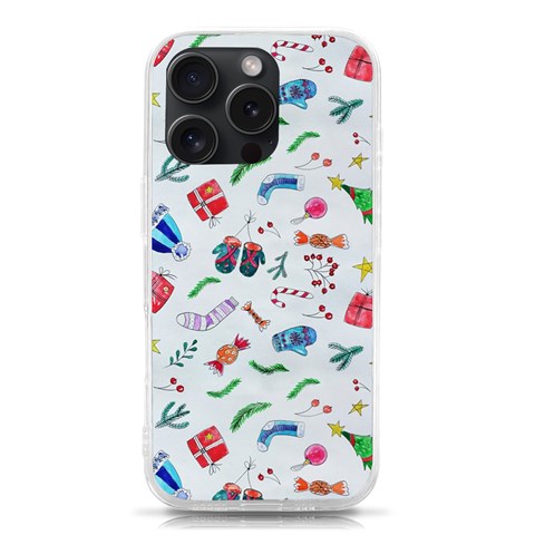 New Year Christmas Winter Pattern iPhone 15 Pro TPU UV Print Case from ArtsNow.com Front