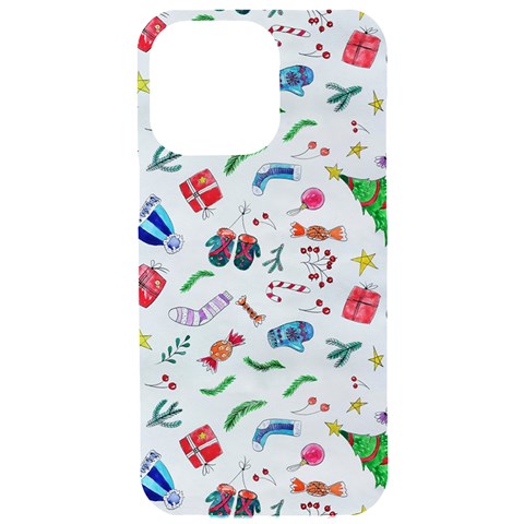 New Year Christmas Winter Pattern iPhone 15 Pro Max Black UV Print PC Hardshell Case from ArtsNow.com Front
