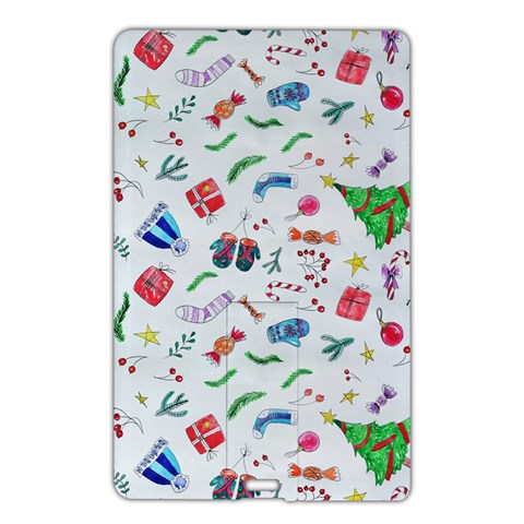 New Year Christmas Winter Pattern Name Card Style USB Flash Drive from ArtsNow.com Front