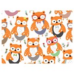 Cute Colorful Owl Cartoon Seamless Pattern Two Sides Premium Plush Fleece Blanket (Baby Size)