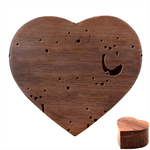 Cute Colorful Owl Cartoon Seamless Pattern Heart Wood Jewelry Box