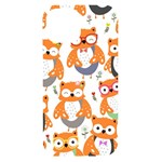 Cute Colorful Owl Cartoon Seamless Pattern iPhone 15 Black UV Print PC Hardshell Case