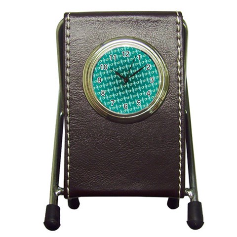 Peaceful Japanese Kanji Design Pen Holder Desk Clock from ArtsNow.com Front