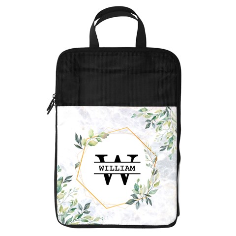 Personalized Initial Name Floral Foldable Shoe Storage Bag Foldable Shoe Storage Bag from ArtsNow.com Front