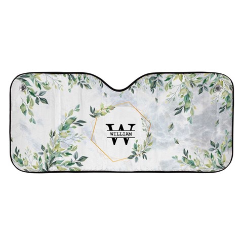 Personalized Initial Name Floral Car Windshield Sunshade Car Windshield Sunshade from ArtsNow.com Front