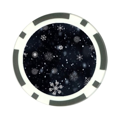 Snowflakes Snow Snowfall Snowing Poker Chip Card Guard (10 pack) from ArtsNow.com Front