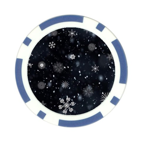 Snowflakes Snow Snowfall Snowing Poker Chip Card Guard (10 pack) from ArtsNow.com Front