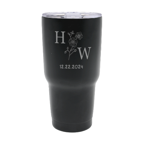 Personalized Initial Wedding Date 30oz Thermal Travel Tumbler 30oz Thermal Travel Tumbler from ArtsNow.com Front
