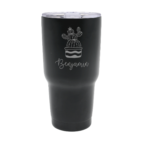 Personalized Name Any Text Cactus Illustration 30oz Thermal Travel Tumbler 30oz Thermal Travel Tumbler from ArtsNow.com Front