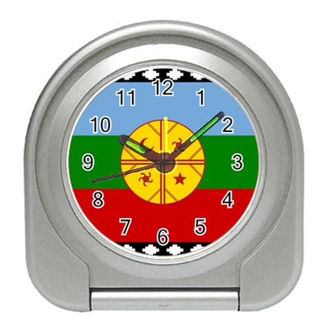 Flag_of_the_Mapuches.svg Travel Alarm Clock from ArtsNow.com Front