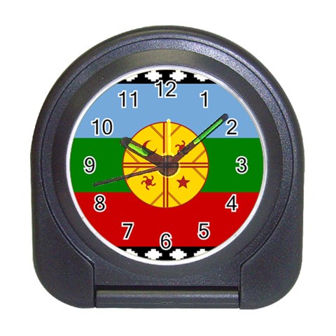 Flag_of_the_Mapuches.svg Travel Alarm Clock from ArtsNow.com Front