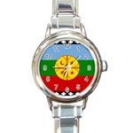 Flag Of The Mapuches Round Italian Charm Watch