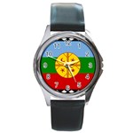 Flag Of The Mapuches Round Metal Watch