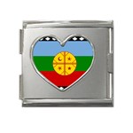 Flag Of The Mapuches Mega Link Heart Italian Charm (18mm)