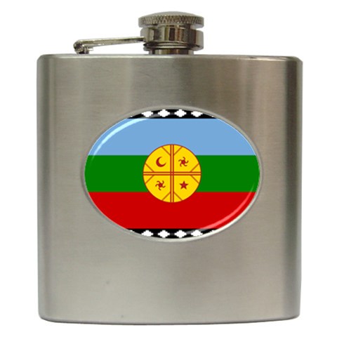 Flag Of The Mapuches Hip Flask (6 oz) from ArtsNow.com Front