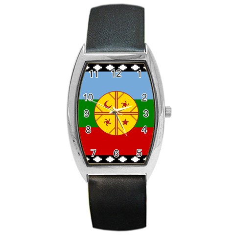 Flag Of The Mapuches Barrel Style Metal Watch from ArtsNow.com Front