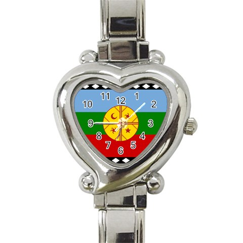 Flag Of The Mapuches Heart Italian Charm Watch from ArtsNow.com Front