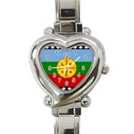 Flag Of The Mapuches Heart Italian Charm Watch