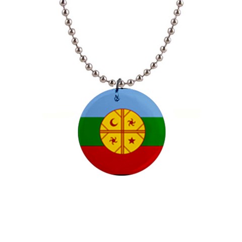 Flag Of The Mapuches 1  Button Necklace from ArtsNow.com Front