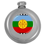 Flag Of The Mapuches Round Hip Flask (5 oz)