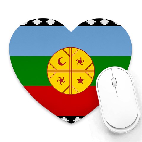 Flag Of The Mapuches Heart Mousepad from ArtsNow.com Front