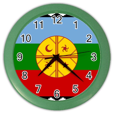 Flag Of The Mapuches Color Wall Clock from ArtsNow.com Front
