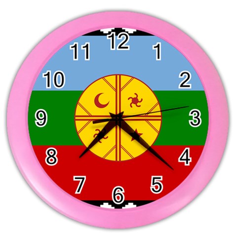 Flag Of The Mapuches Color Wall Clock from ArtsNow.com Front