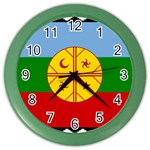 Flag Of The Mapuches Color Wall Clock