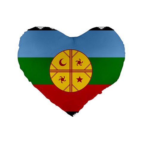Flag Of The Mapuches Standard 16  Premium Heart Shape Cushions from ArtsNow.com Front