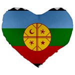 Flag Of The Mapuches Large 19  Premium Heart Shape Cushions
