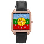 Flag Of The Mapuches Rose Gold Leather Watch 