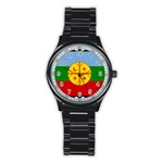 Flag Of The Mapuches Stainless Steel Round Watch